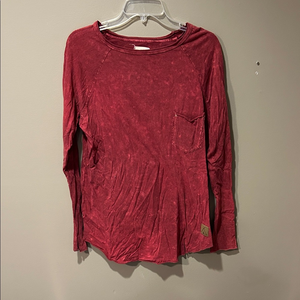 Elegant Red Long Sleeve Tee
